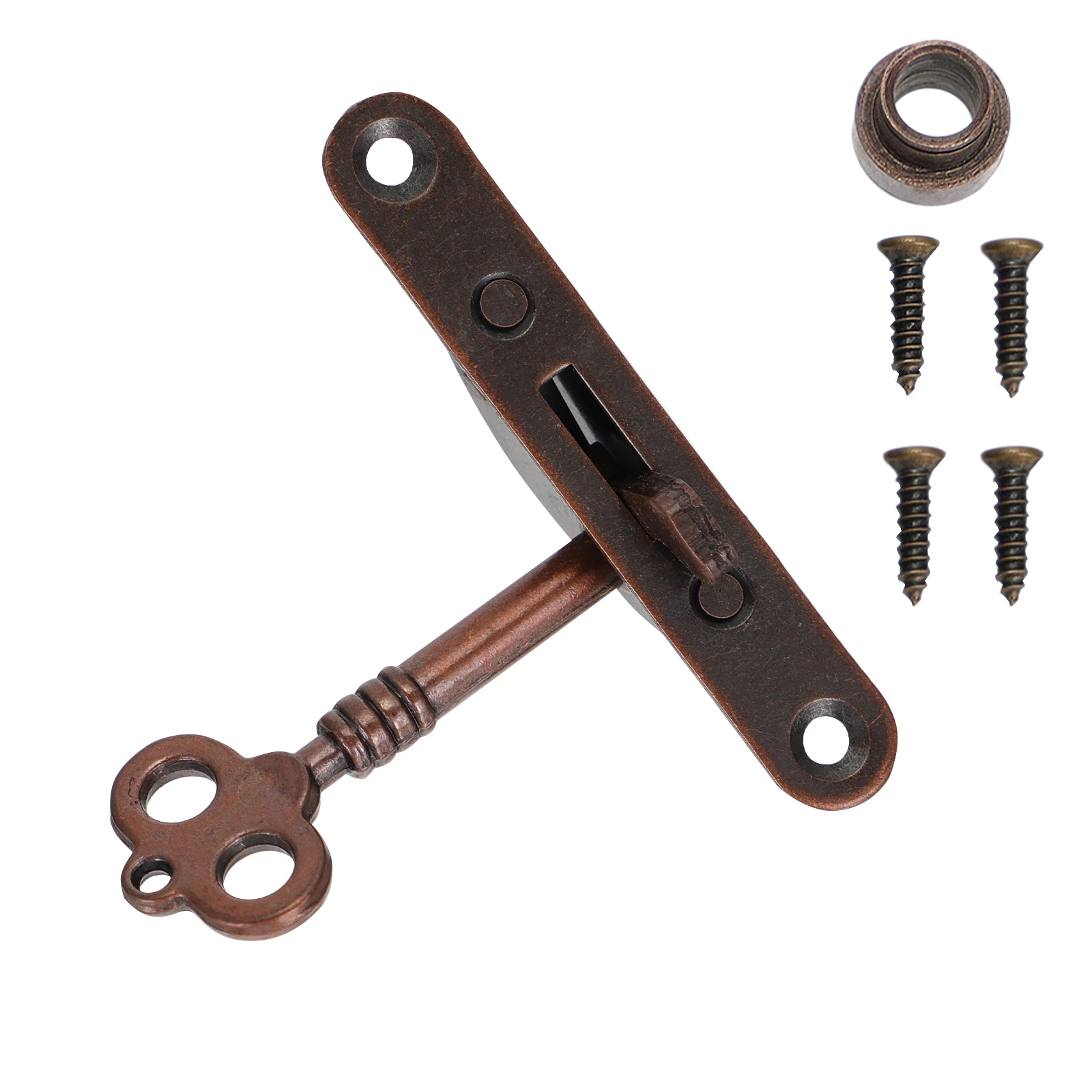 

2 Set Retro Side Lock Iron with Key Drawer Furniture Kitchen Cabinets Door Vintage Hardwares