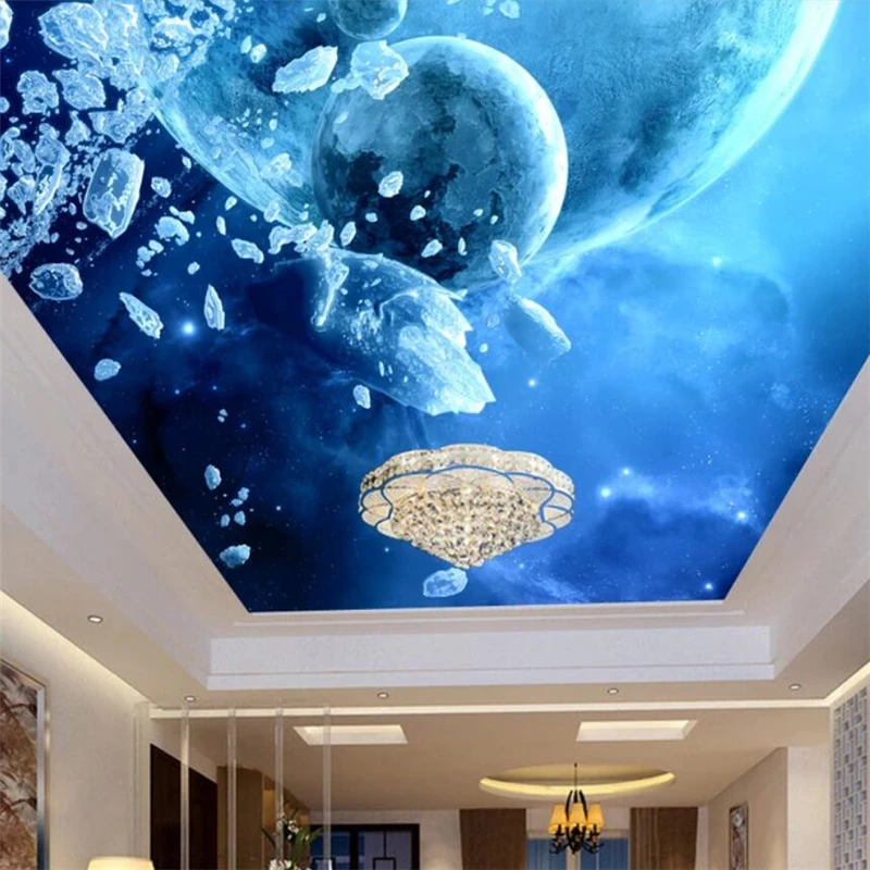 Customized products wallpaper Fantasy Starry sky Milky Way Planet Top mural mural Living room sofa TV background wall bedroom 8d