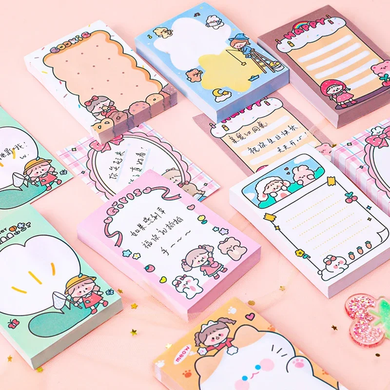 10Sets Sticky Notes Memo Pad Cute Kawaii Index Tab Post Notepad Journal Stationery School Checklist Diary Planner Bookmark Thing