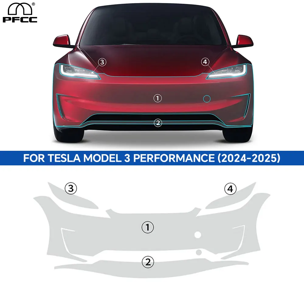 

Защитная пленка для краски Tesla Model 3 Highland Performance Version 2024-Up 8,5 толщиной, предварительно вырезанный автомобильный прозрачный комплект из ТПУ PPF, прозрачный