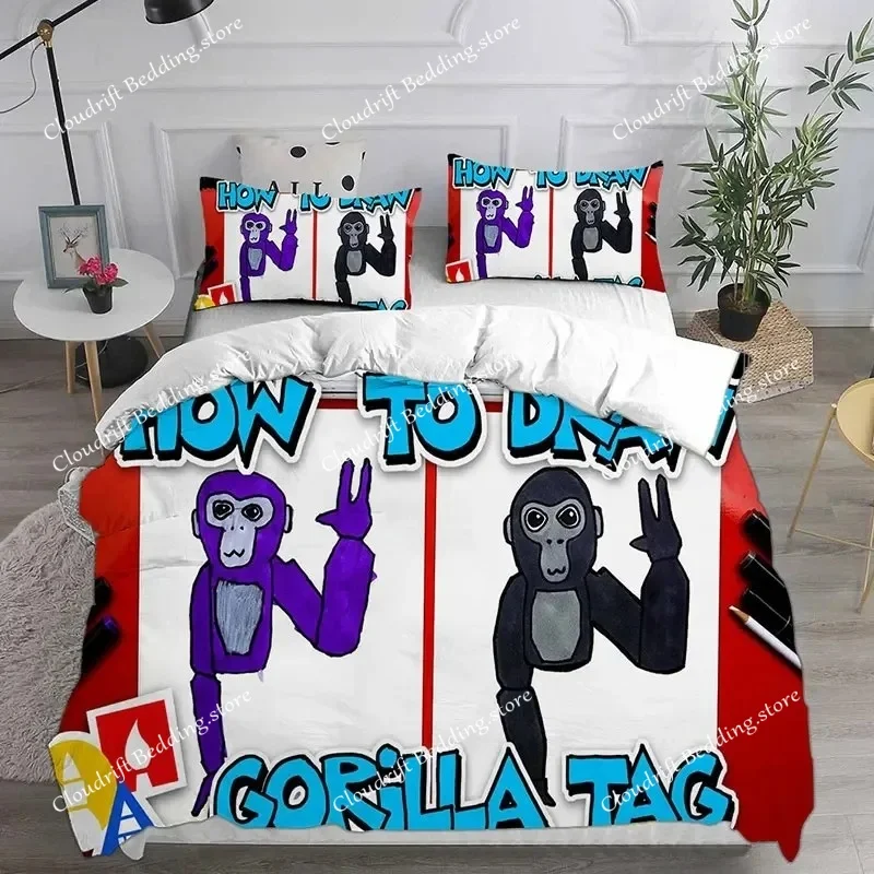 

Комплекты постельного белья Gorilla Tag: одеяло, покрывало, пододеяльник, наволочки, для детей и взрослых.
