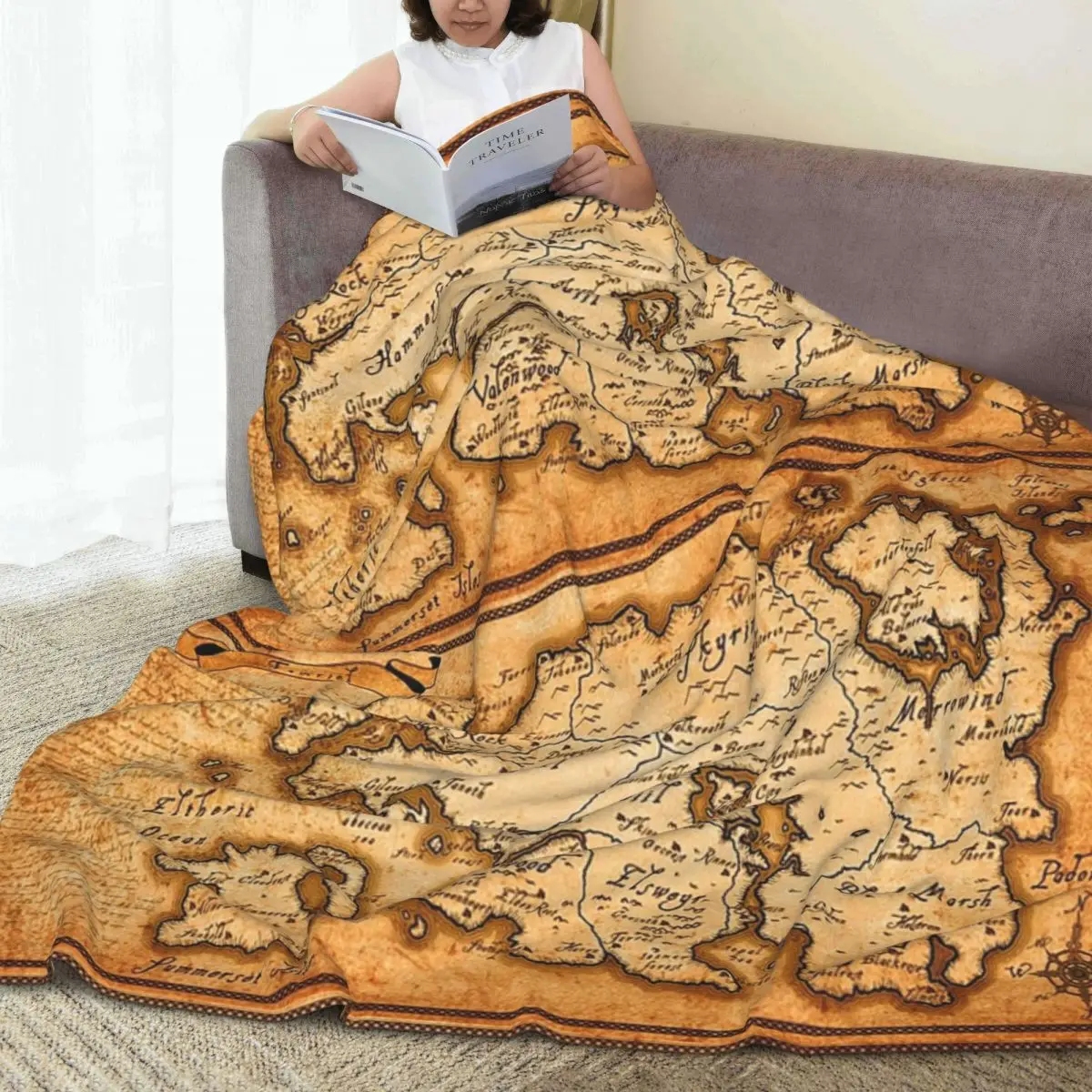 Map Of Tamriel - Elder Scrolls Iv Oblivion Blankets Flannel Super Soft Sofa Throw Blankets For Couch Bedding Throws Bedspread