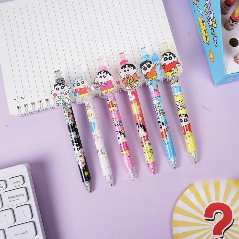 48pcs/box Crayon Shinchan Point Pen Cartoon Ink Gel Pen Ballpoint Pen School Office Student Writing Stationery Supply Girls Gift view 4