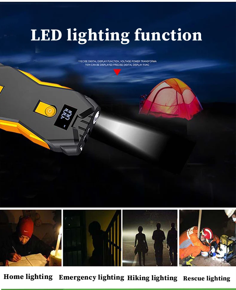 GKFLY 4000A Auto-Starthilfe, hohe Leistung, 69,6 Wh, Powerbank, Notstartgerät, tragbare Autobatterie-Booster, Busters – Detail 11