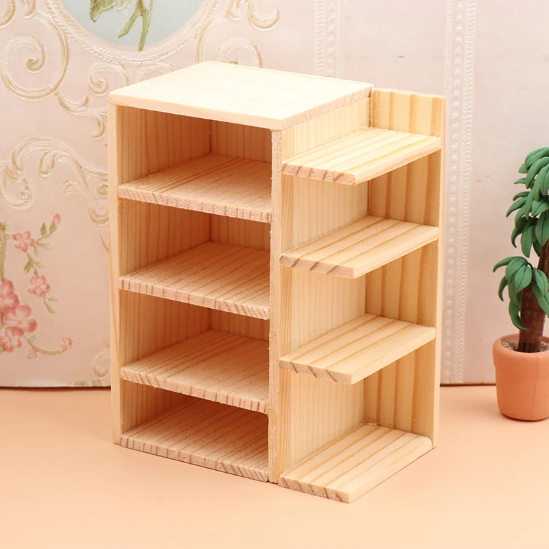 

1/12 Dollhouse Simulation Cabinet Rack Bookcase Storage Cabinet Miniature Furniture Model DIY Dollhouse Living Room Scene Decor