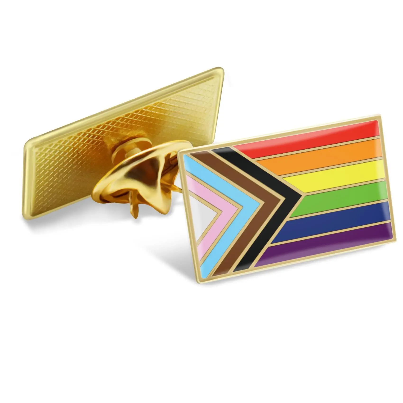 New Progress Pride Brooch Batch - LGBT Transgender Rainbow Lesbian Bisexual Gay Progressive Brooch Badge