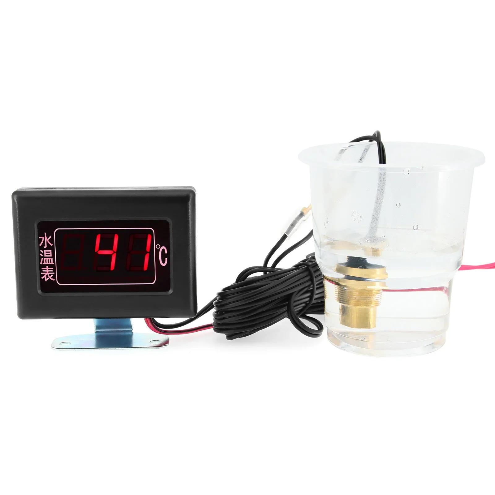 الرقمية LED مقياس درجة حرارة الماء متر للسيارة 0-120 درجة مئوية + 1/8NPT مستشعر درجة حرارة الماء 10 مللي متر مع إنذار 12 فولت 24 فولت