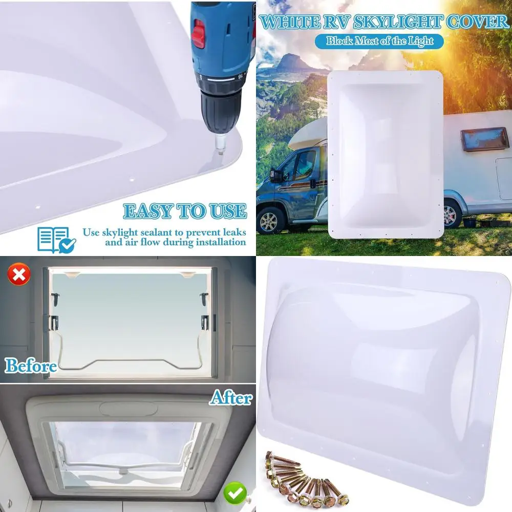 طقم استبدال كوة RV، طقم كوة OD RV مقاس 18 بوصة × 26 بوصة قبة خارجية تناسب فتحات كوة 14 بوصة × 22 بوصة، استبدال كوة دش RV