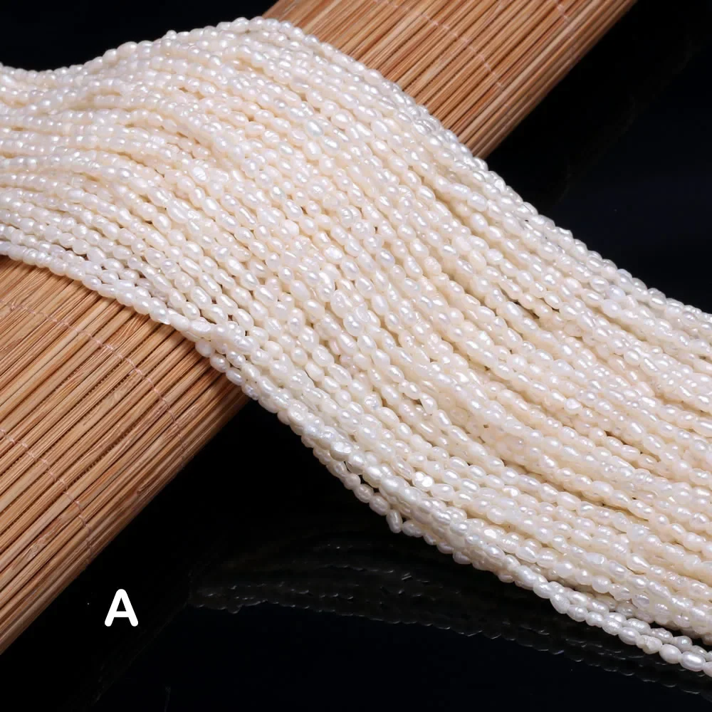 Natürliche Süßwasser Perle Perlen Hohe Qualität Reis Form Punch Lose Perlen Für DIY Halskette Armband Schmuck Machen 2-2,5mm