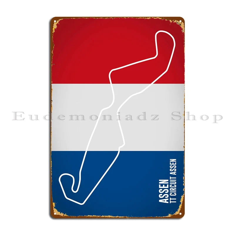 

TT Circuit Assen Metal Plaque Poster Painting Wall Cave Pub Character Classic Tin Sign Poster