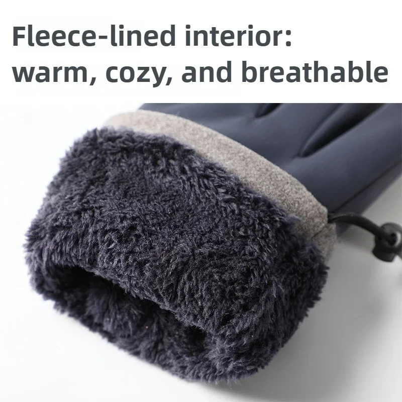 قفازات ركوب الدراجات الشتوية مقاومة للماء ومضادة للرياح تعمل باللمس متوافقة مع المضادة للانزلاق الحرارية الدافئة لركوب الدراجات والتزلج والأنشطة الخارجية #4