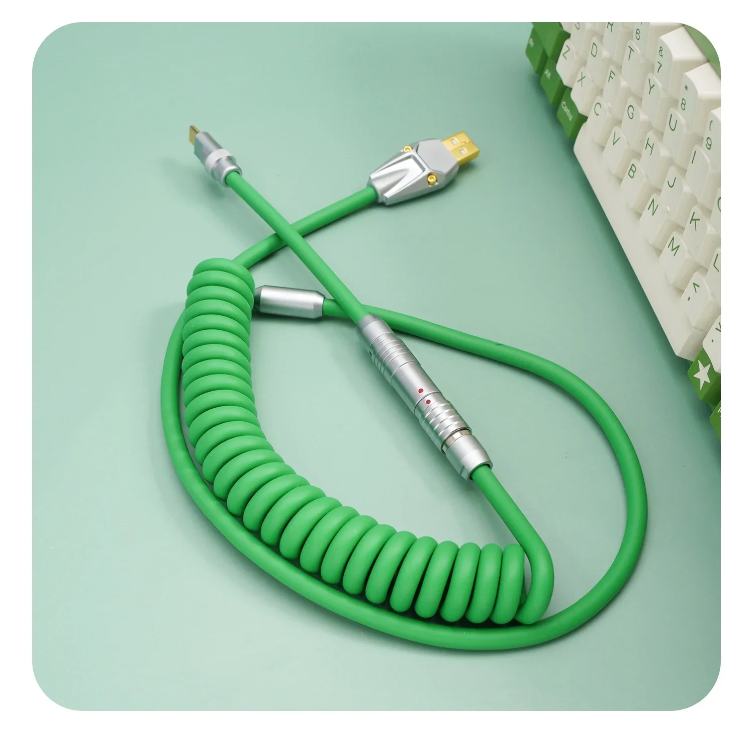 GeekCable Pole Shark 수제 맞춤형 컴퓨터 기계식 키보드 데이터 케이블 슈퍼 탄성 와이어 고무 아보카도