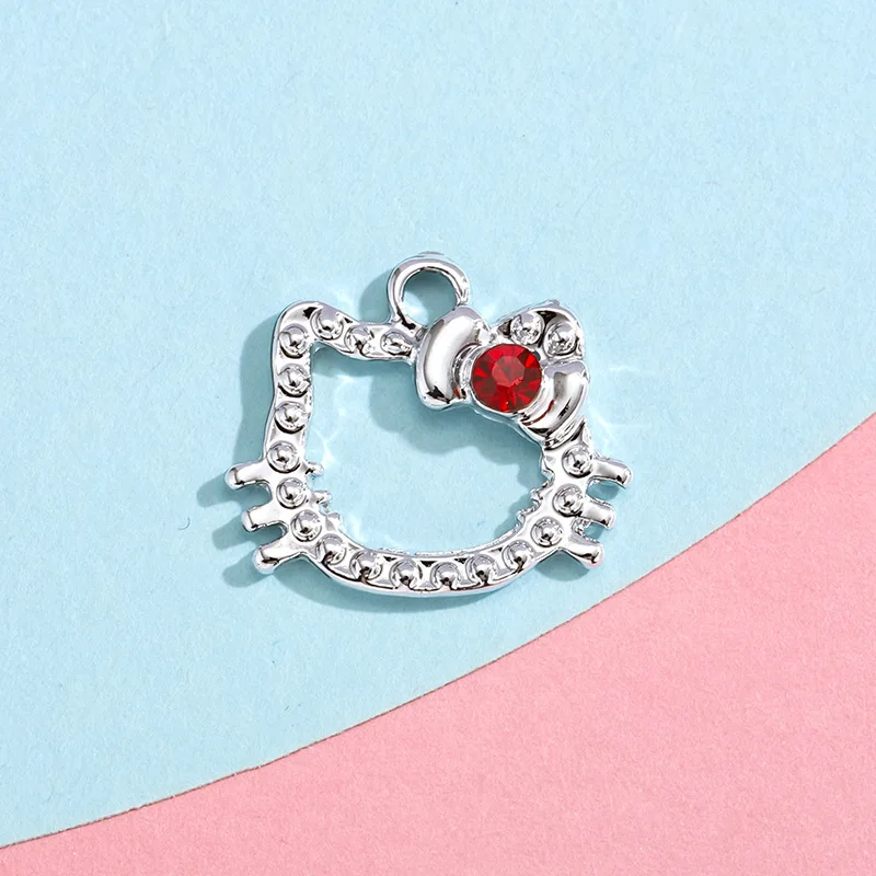 hello kitty accessoires diy kleine hanger legering diamant inlay sieraden accessoires armband kleding ketting materiaal groothandel