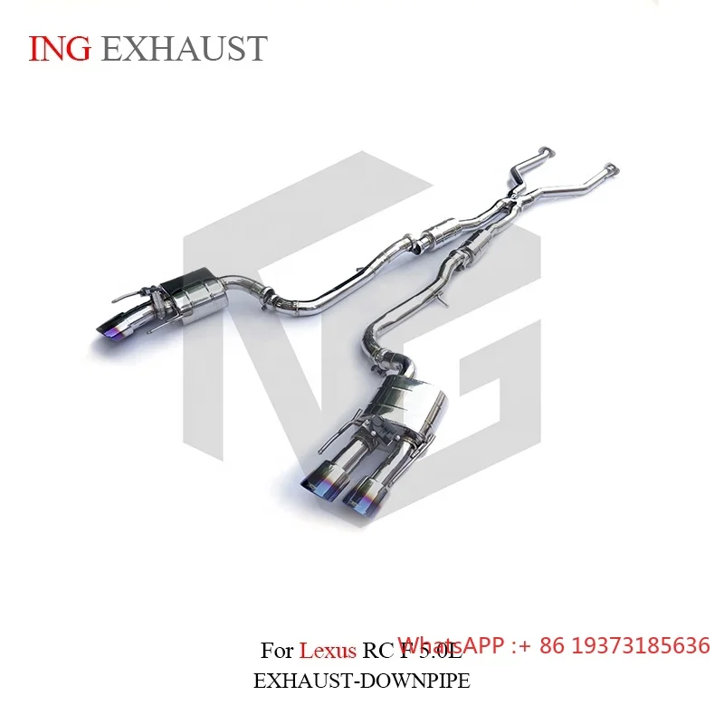 ING Car Catback RCF Exhaust stainless steel With Valve Control SS304 for 2014-UP Lexus RCF Pipe Auto Performance Parts