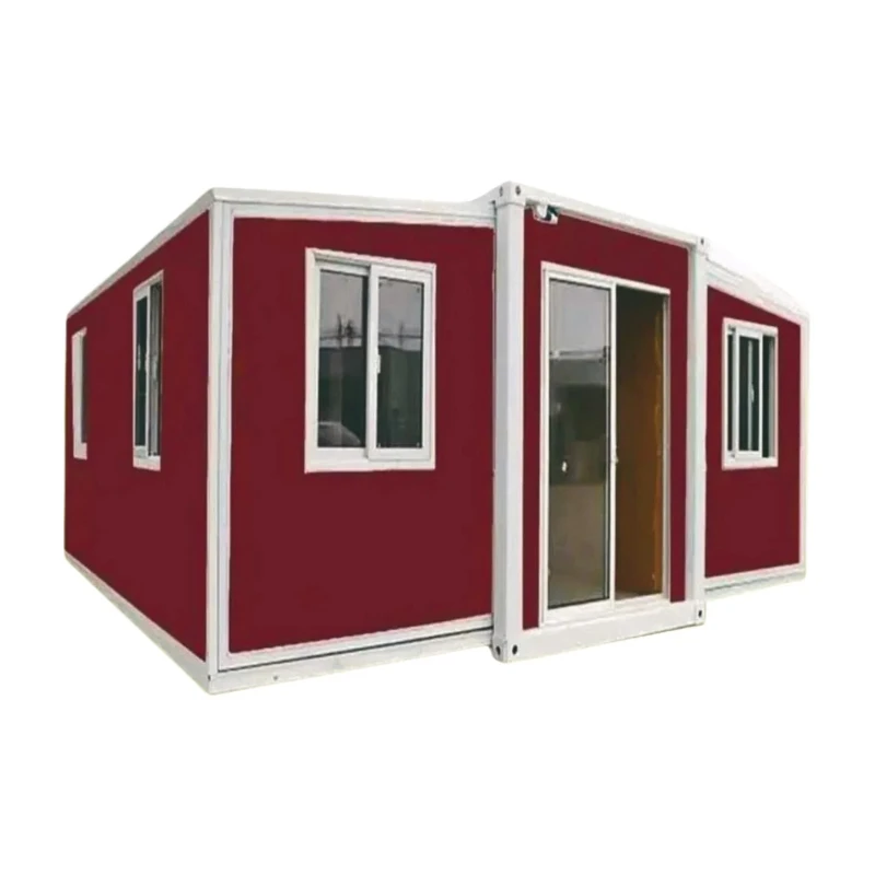 منزل صغير قابل للطي بطول 20 قدم/40 قدمًا و3 غرف نوم، منزل متنقل، أسود، فولاذ، منزل صغير، منزل حاوية خارجي