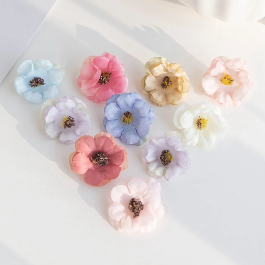 

50Pcs Multicolor Mini Silk Daisy Heads Artificial Flower for Wedding garden arch Home vase Decoration Christmas Wreath Scrapbook