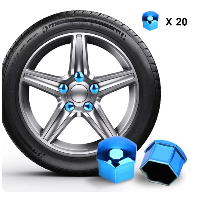 22/21/19mm 20PCS Car Wheel Nut Caps Protection Covers Caps Anti-Rust Auto Hub Screw Cover Car Tyre Nut Bolt Exterior Decoration