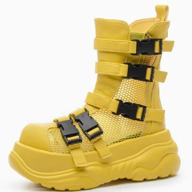 Punk Style Women Shoes Fashion Air Mesh Platform Summer Cool Boots for Woman Exquisite Sports Casual Designer Shoes Botas Mujer