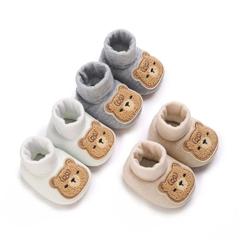 Baby Socks Winter Baby Boy Girl Booties Fluff Soft Toddler Shoes First Walkers Anti-slip Warm Newborn Infant Crib Shoes Moccasin