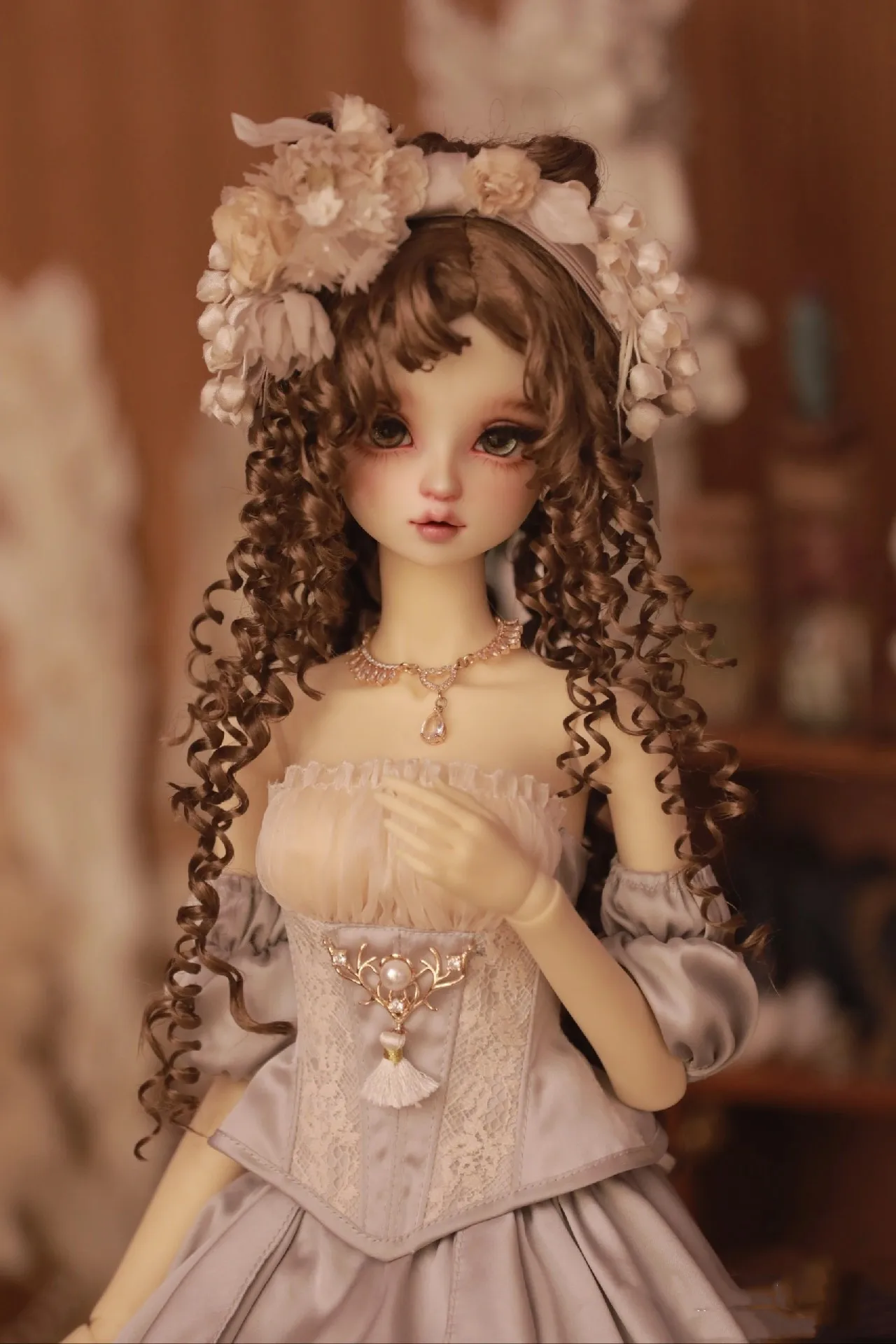 

Noble Doll Wig 1/3 BJD Wig, Elastic Small Roll Imitation Mohair Styling Hair 1 Piece