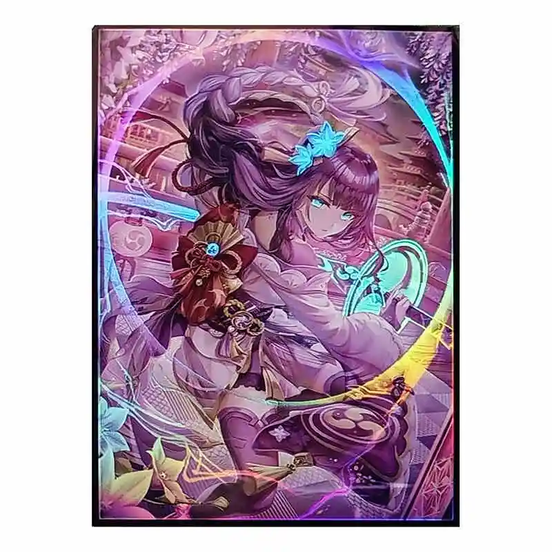 67x92mm 50 pçs/set sombra verso raiden shogun cartão mangas cor flash opcg ptcg ws cartão capa protetora anime cartão presente