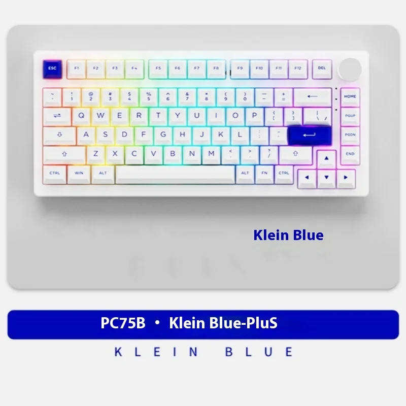 Механическая клавиатура Akko Pc75b Plus, белая, синяя, трехрежимная Беспроводная Bluetooth клавиатура с горячей вилкой, универсальная клавиатура с режимом множества режимов