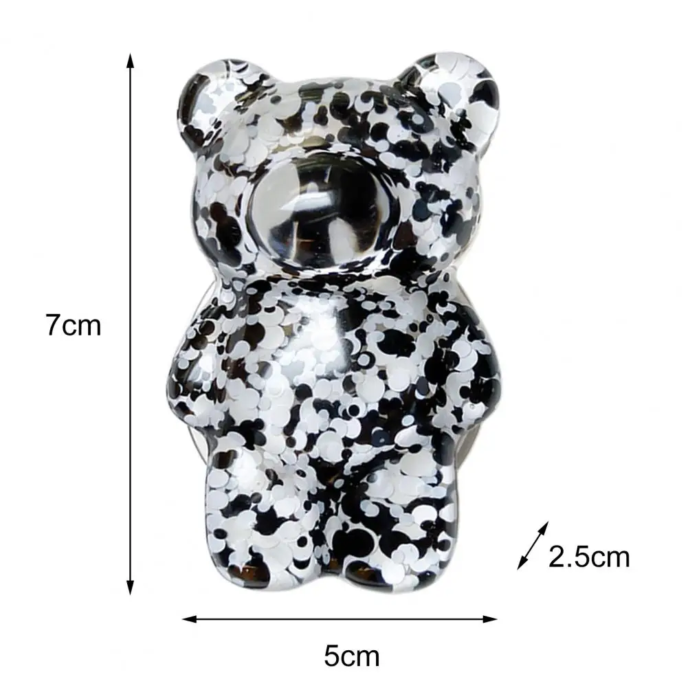 Practical Universal Smooth Surface Mobile Phone Finger Stand 3D Cute Bear Shaped Phone Grip Tok Folding Bracket