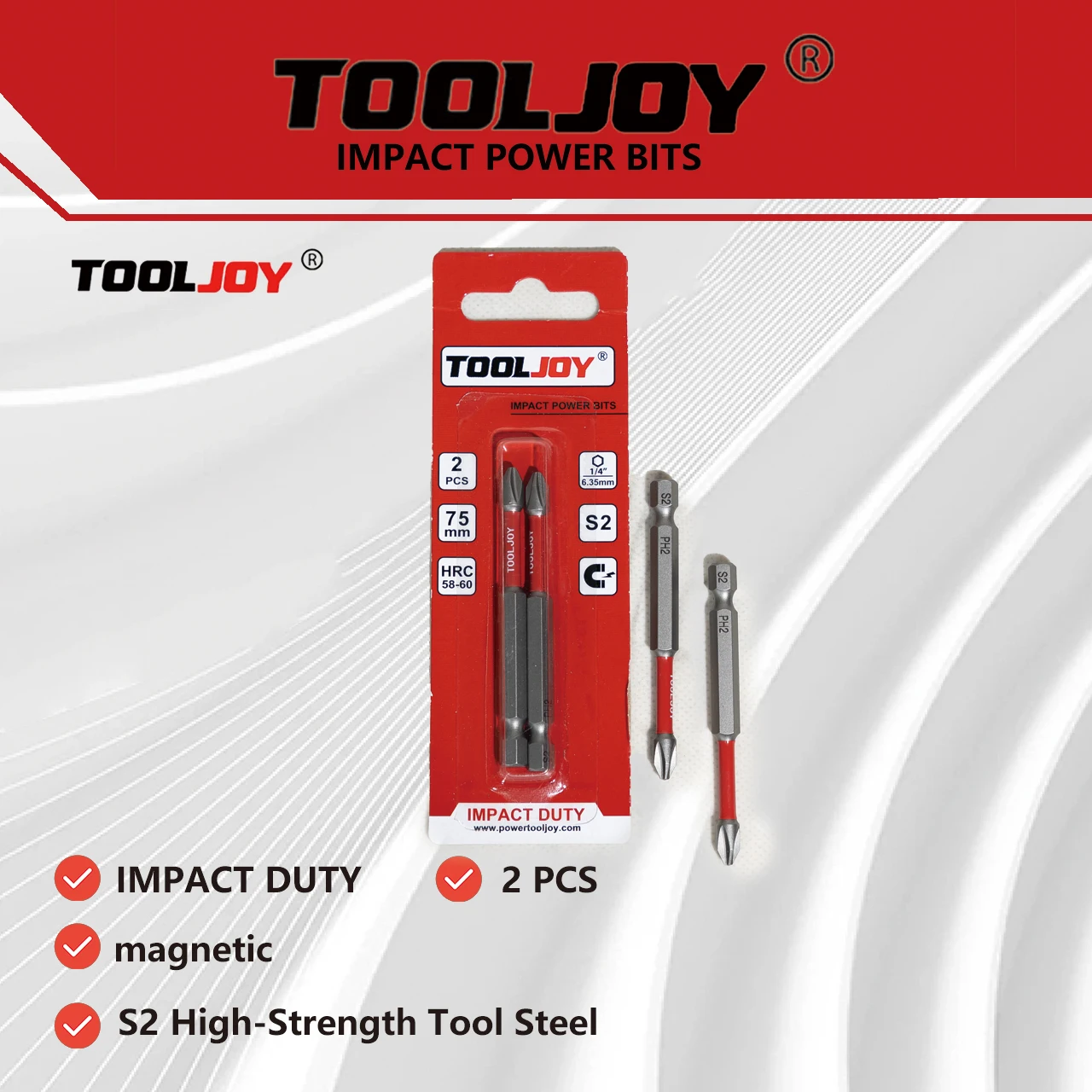 

Tooljoy S2 75mm Impact Bit Head, Strong Magnetic and High Hardness Cross Bit Head, Same as Milwaukee
