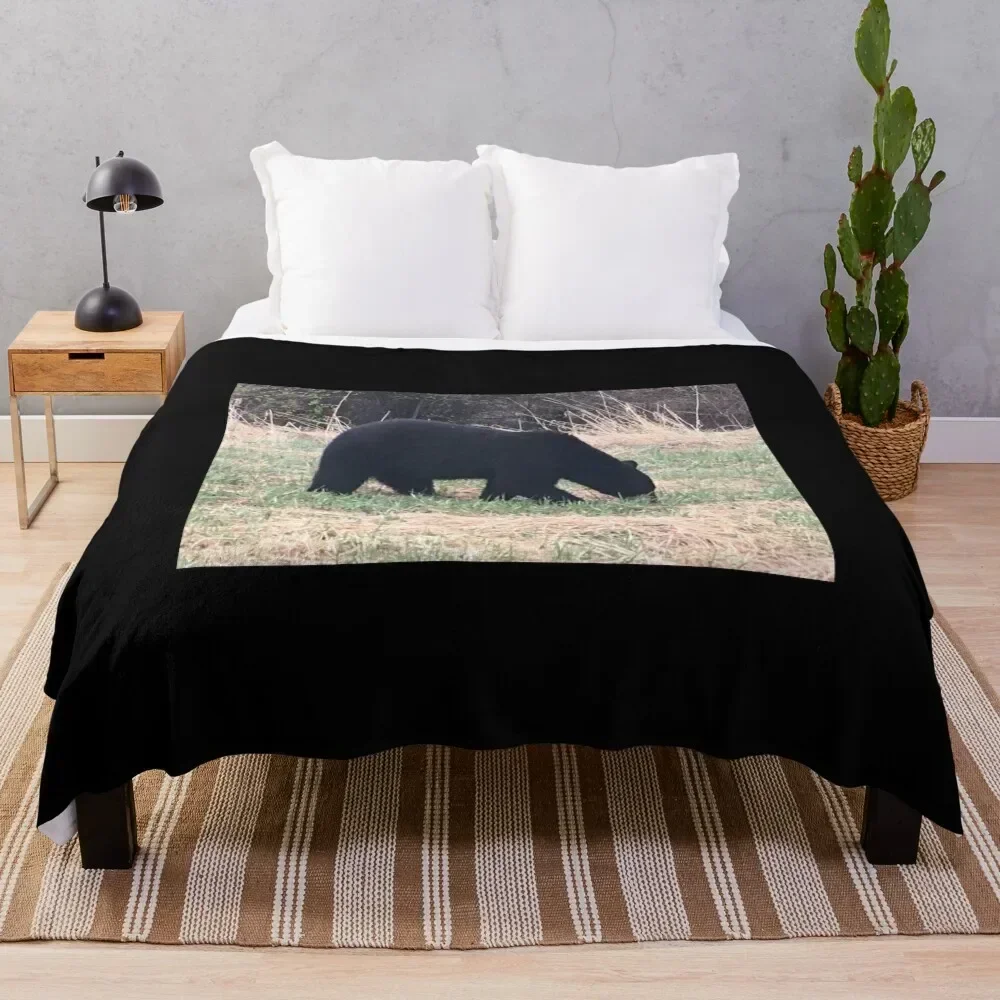 

Black bear in Jasper Throw Blanket Soft warm winter christmas gifts Furrys Blankets