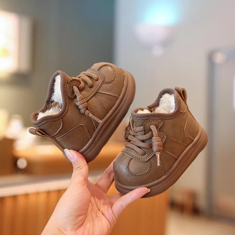 

Children Casual Cotton Shoe for Girls Boys 2025 Winter New Fashion Korean Style Soft Sole Anti-slippery Versatile Princess Boots