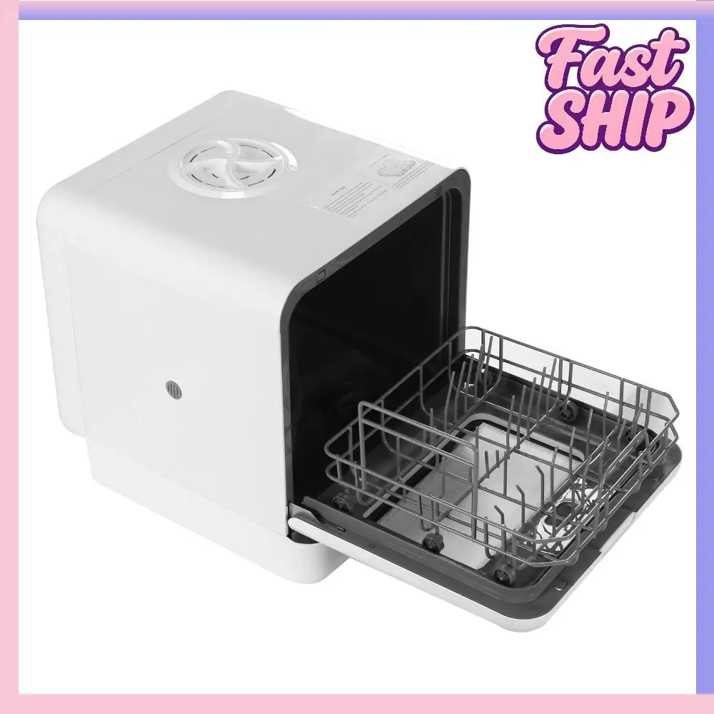 

Мини-посудомоечная машина с встроенным резервуаром для воды на 6 л, автоматическая, 360° ° Двойная функция распыления и высокотемпературной сушки воздухом для квартир