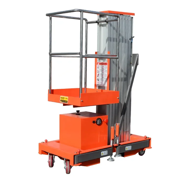 Self Propelled Custom 4m Telescopic Light Weight Hydraulic Lift Table Single Aluminum Mast Vertical Lifting Platform