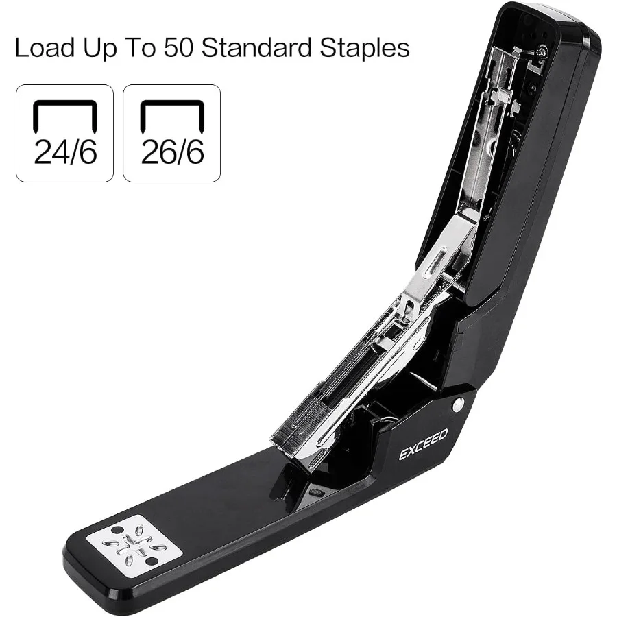 دباسة دوارة من SwingArm تدور 360 درجة لسطح المكتب بسعة 25 ورقة، 1000 دبابيس باللون الأسود