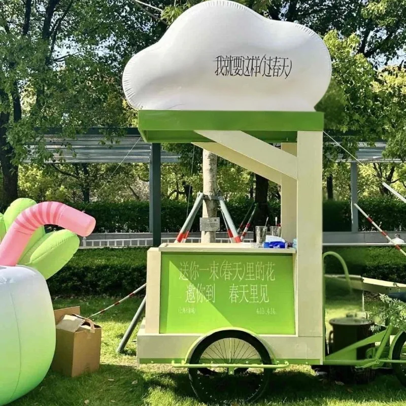 

Wrought Iron Stall Car Shopping Mall Outdoor Stall Car Movable Car Night Market Float Snack Promotion