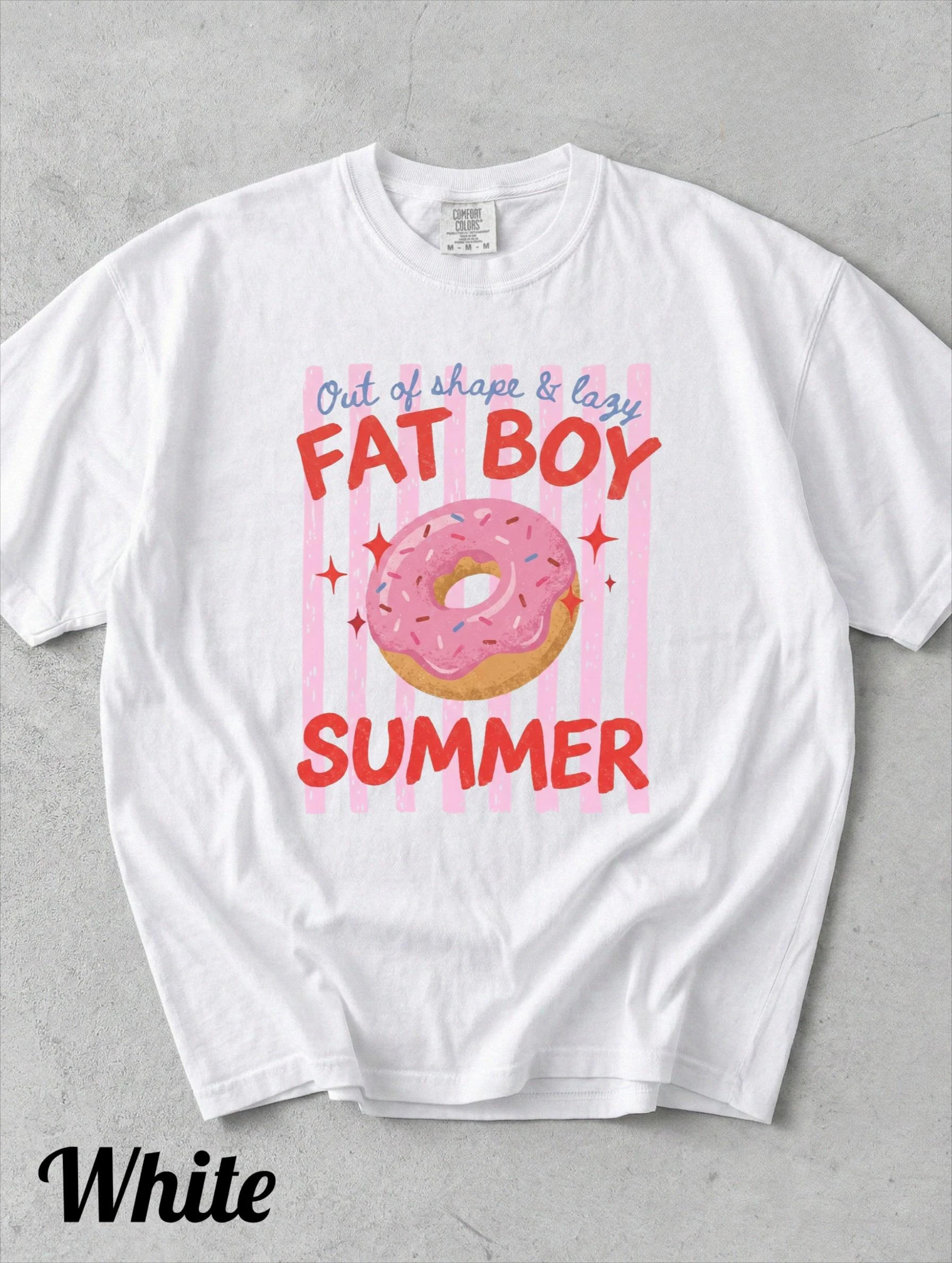 Fat Boy Summer T-Shirt | Funny Donut Summer Shirt Comfort Colors Lazy Summer Shirt Beach Vibe Shirt Fathersday Gift Husband Gift