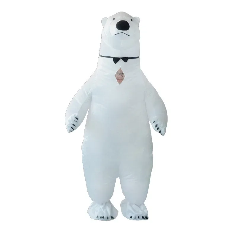Inflatable Polar Bear Costume Adult Halloween Carnival Cosplay Party Fancy Dress Men Women Animal Mascot Birthday Outfits Suit