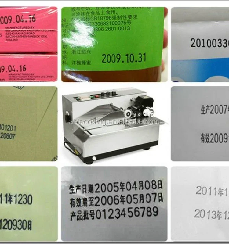 Solid ink coding machine MY 380f expiry date stamp coder auto feeding mfg and exp date printer machine