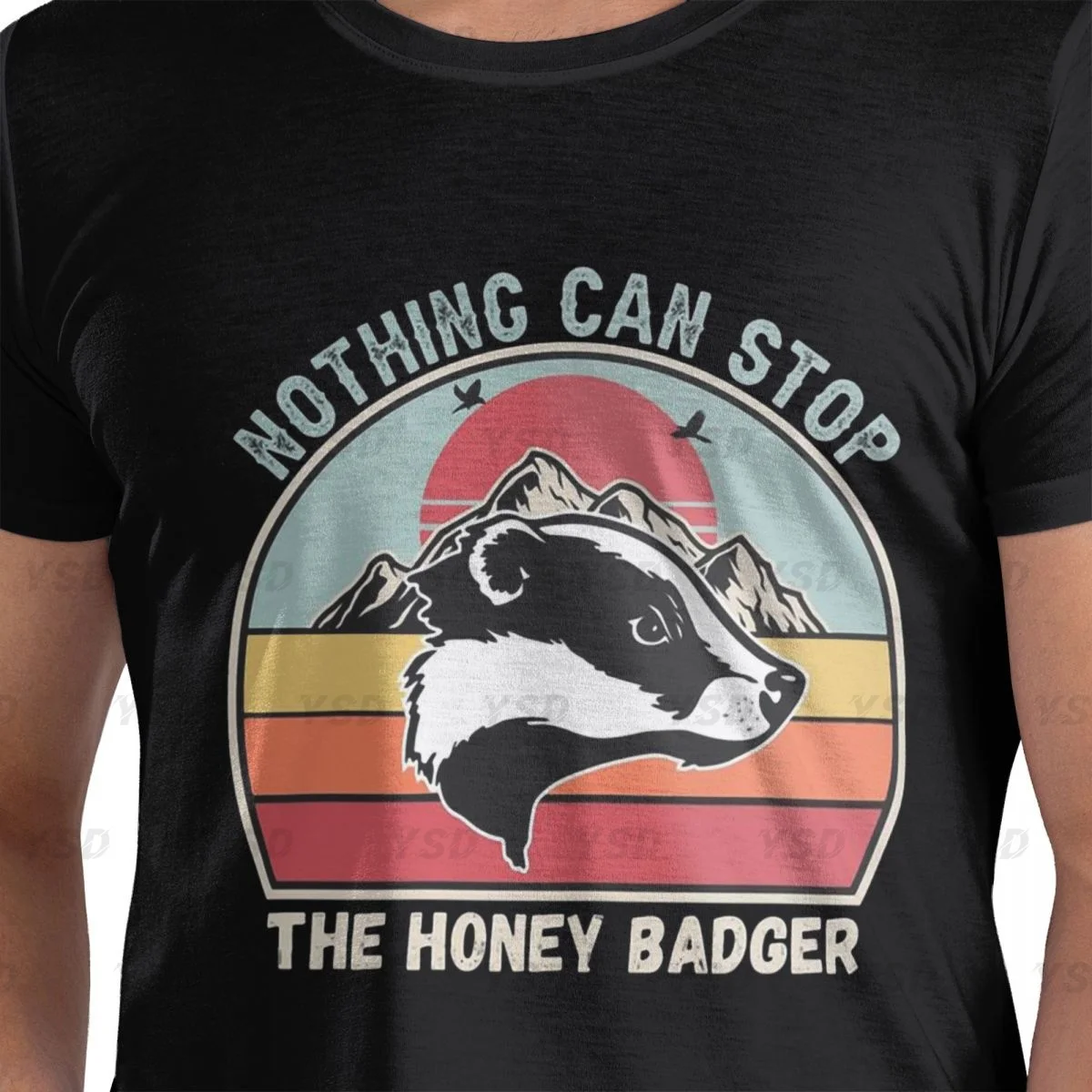 Honey Badger Men's tight fitting sports T-shirt, Breathable,Oversized T shirt