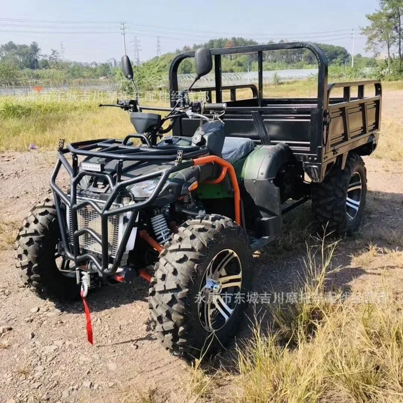 All Terrain Mountain Bike Axle 250 Agricultural Vehicle 4 Wheel Motorcycle 4WD Farmer's Bike With Bucket Big Bull Beach Bike