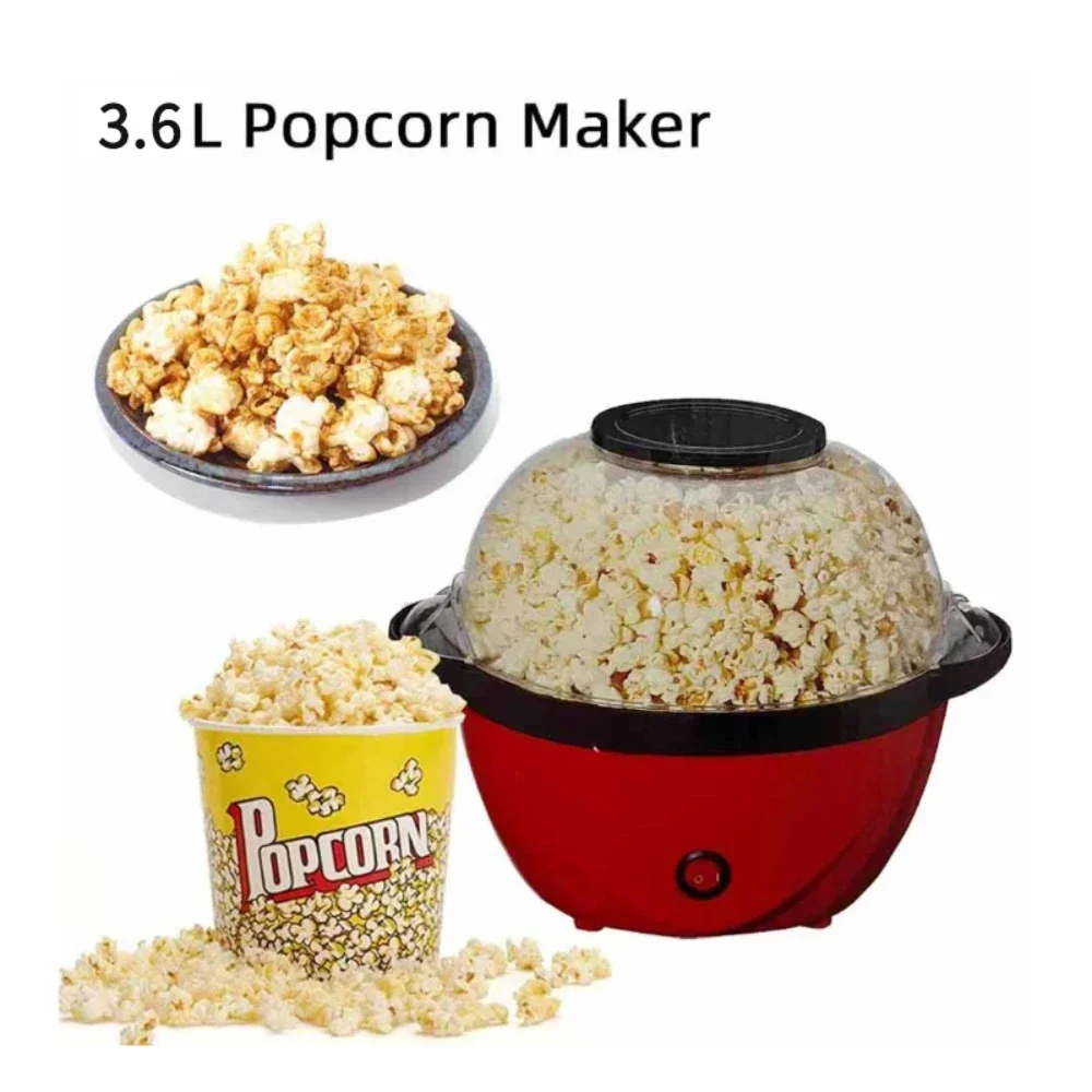 New Arrival 3.6L Small Electric Air Home Theater Popcorn Home Use Fully Automatic Popcorn Machine Nostalgia Mini Popcorn Machine