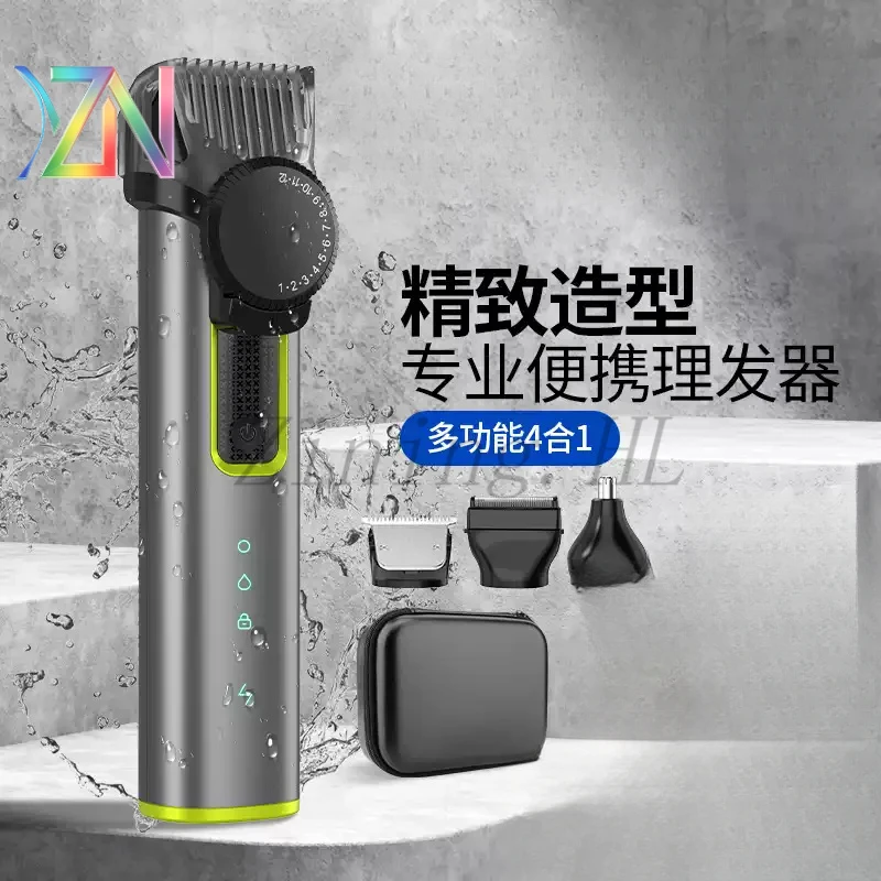 Multi-functional 4-in-1 hair clipper adjustable beard and sideburn trimmer electric shaver