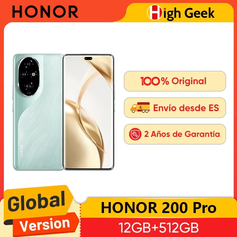 Global Version HONOR 200 Pro 5G Smartphone Snapdragon 8s Gen 3 Android 14 6.78'' AMOLED Display 5200mAh Battery