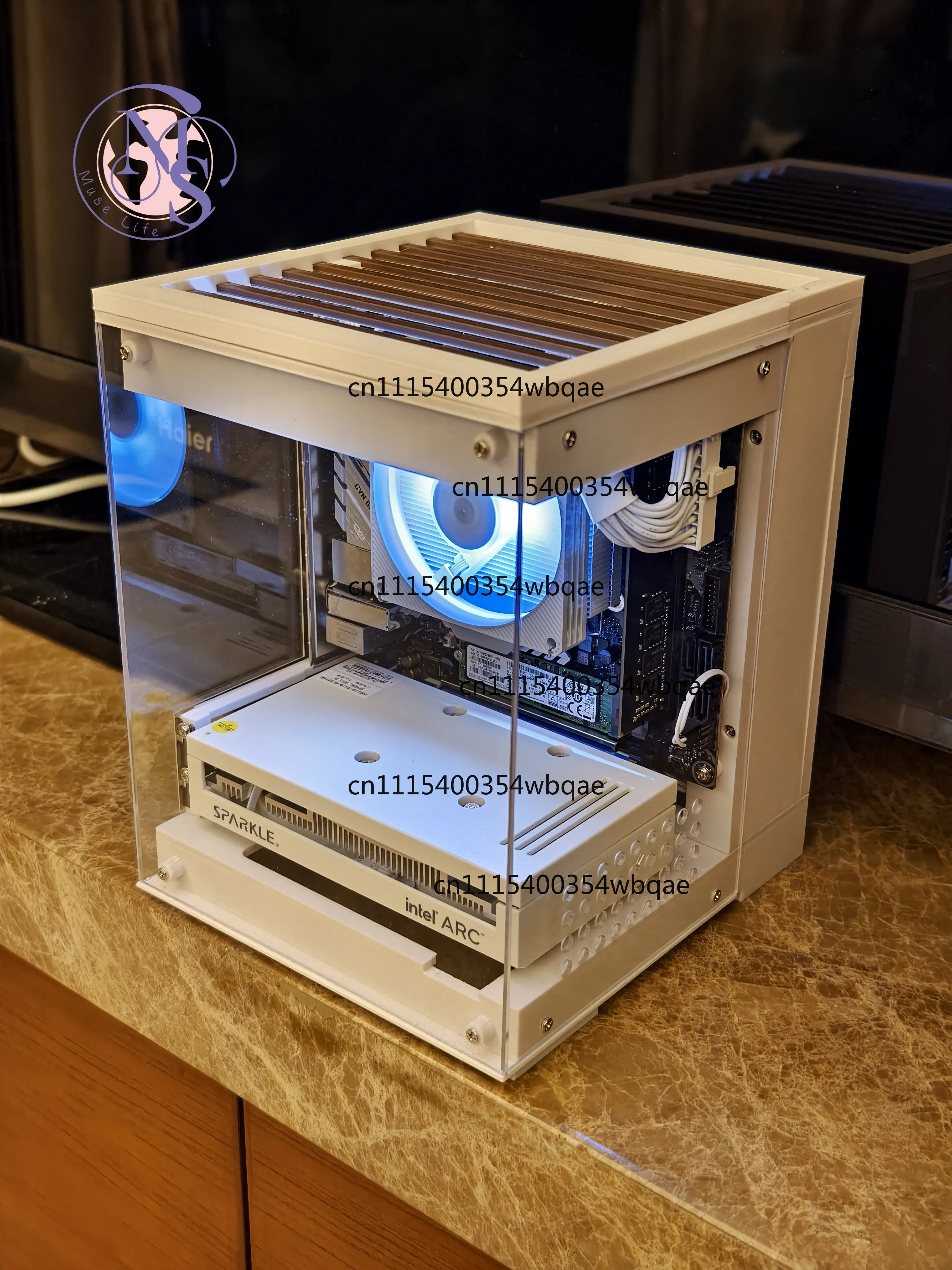 Sea View Mini PC Case, Supports ITX Motherboard and SFX Power Supply, Compatible with Colorful RTX 50 Series Graphics Card