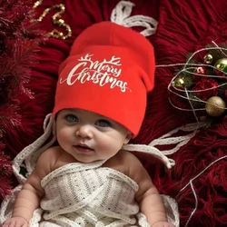 newborn infant baby beanie hat cap with“Merry Christmas letter for baby girls and boys photo props Christmas gift for newborn