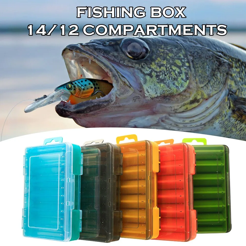 12 Compartments Fishing Box Outdoor Portable Double Sided Lure Bait Organization Multi Functional High Quality Fishing Tool Box