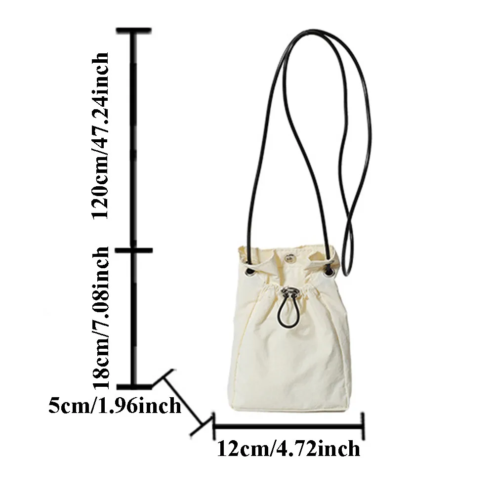 Nuova moda Mini borsa a tracolla in Nylon per uomo donna borsa a secchiello a tracolla coreana borsa Casual con fibbia con coulisse borsa per telefono