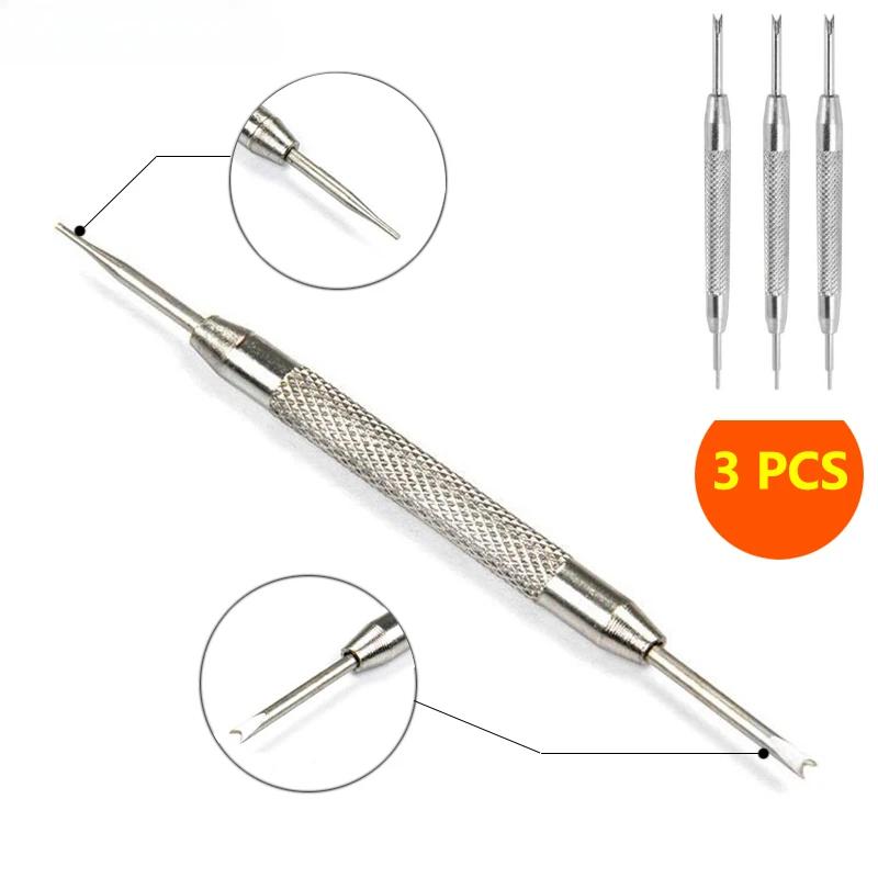 3pcs Metal Watch Band Repair Tool Stainless Steel Bracelet Watchband Opener Strap Replace Spring Bar Connecting Pin Remover Tool