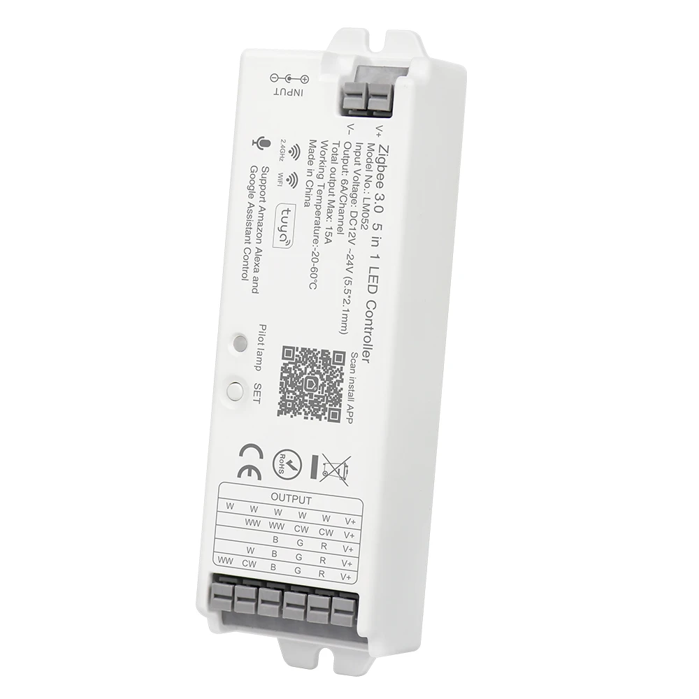 5-in-1 LM052 Tuya ZigBee 3.0 LED Controller Supports Monochrome CCT RGB RGBW RGBCT PWM LED Strip 2.4G Remote Control LM091 - view 6
