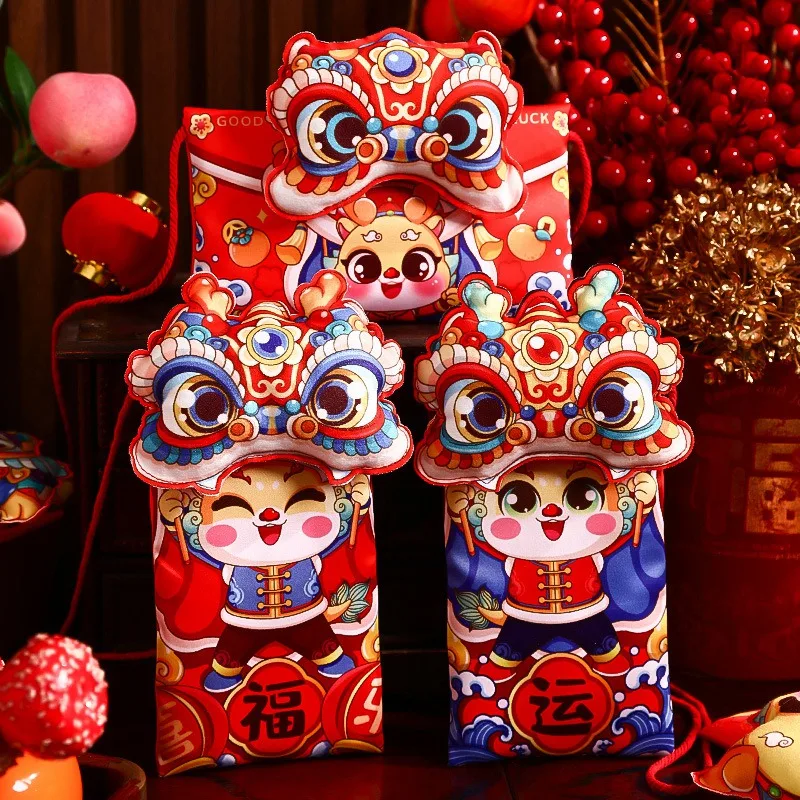 2024 Naga Tahun Baru Cina kain amplop merah Festival Musim Semi anak-anak Tahun Baru uang amplop merah