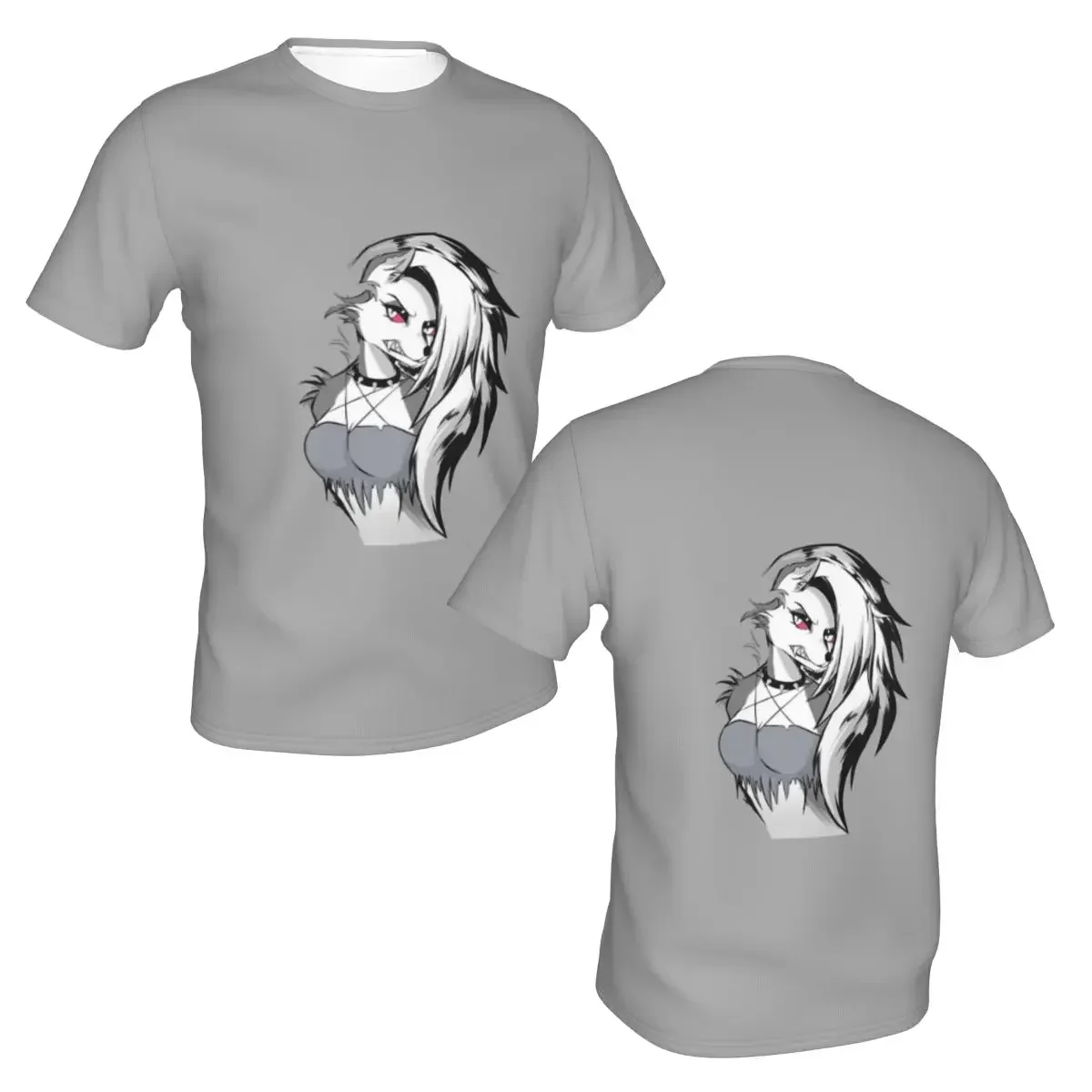 polyester Helluva Boss Loona T-Shirt Men's Classic T Shirt Men Round Neck Summer Shirts Tops